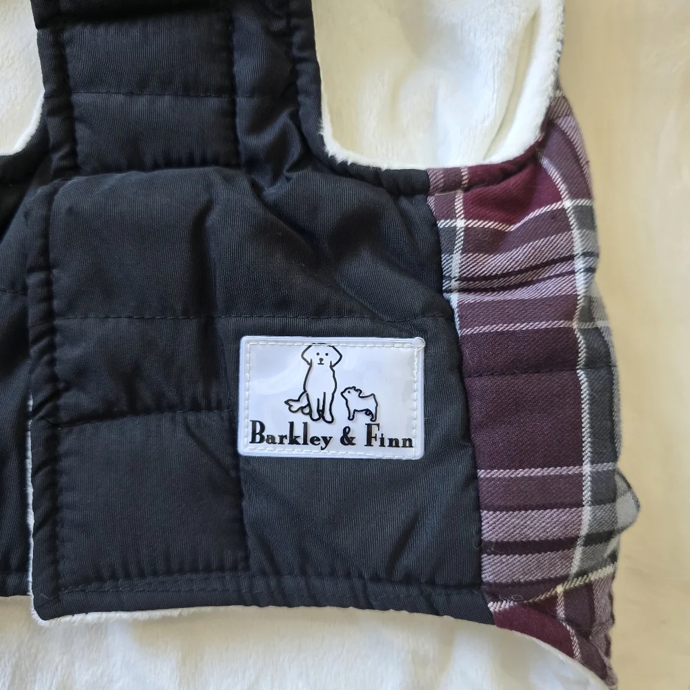 Barkley & Finn Reflective Plaid Dog Coat Medium
